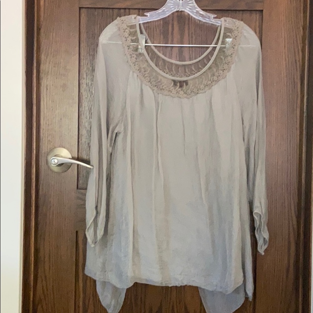 Grey silk shirt